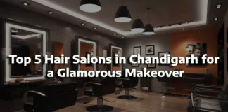 Top 5 Hair Salons in Chandigarh for a Glamorous Makeover a room with chairs and a wood floor