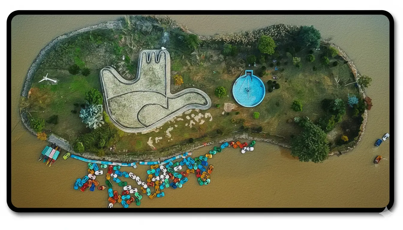 Artistic Hand-Painted Open Hand Monument Magnet | Chandigarh Souvenir 1 Artistic Hand-Painted Open Hand Monument Magnet | Chandigarh Souvenir