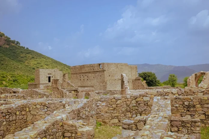 Weathered stone fort ruins representing the historic forts near Chandigarh