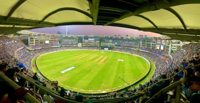 Cricket stadium floodlights representing I.S. Bindra Stadium and golf clubs in Chandigarh tricity